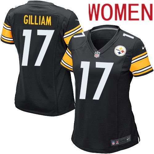Women Pittsburgh Steelers 17 Joe Gilliam Nike Black Game NFL Jersey